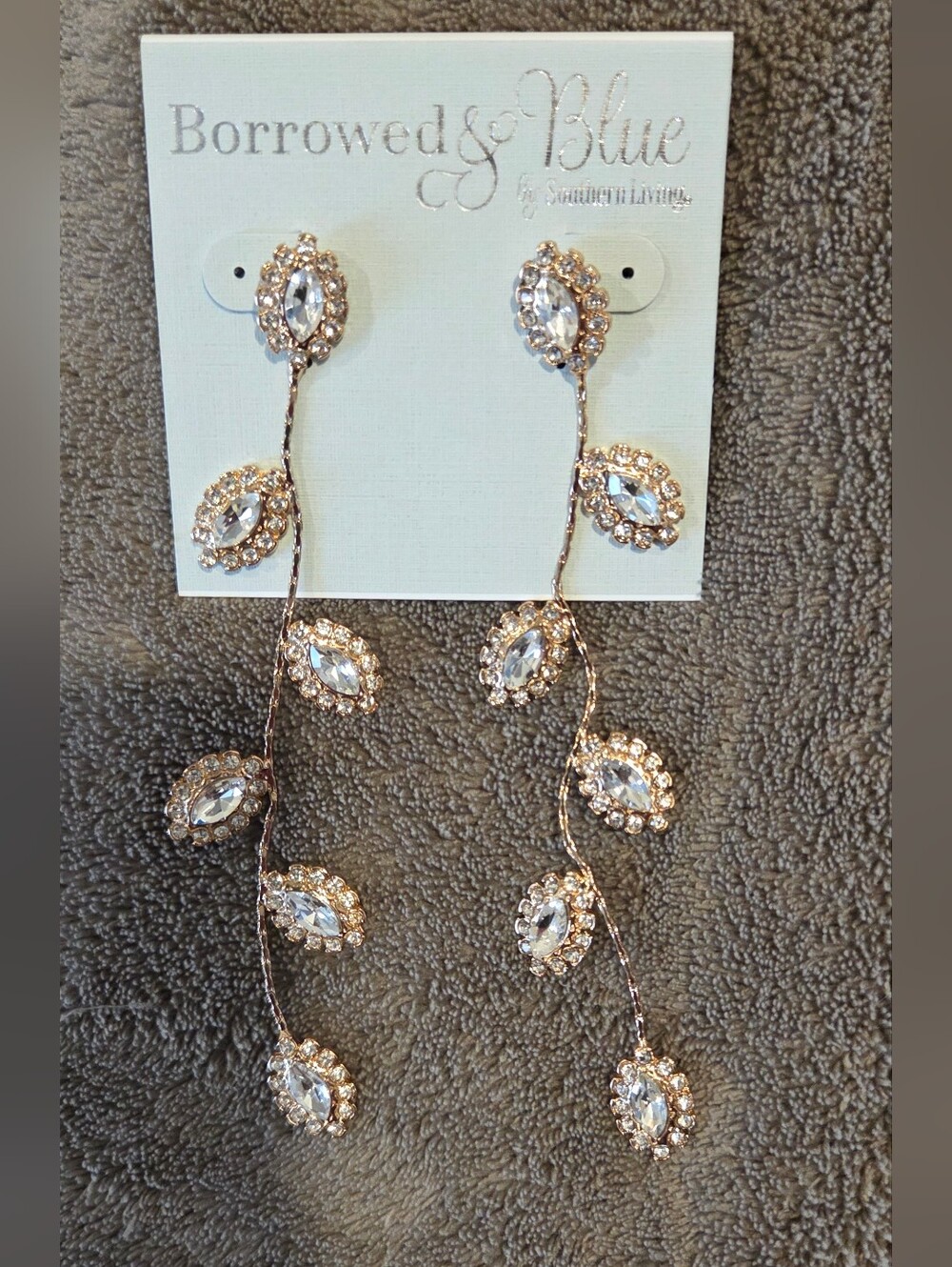 Borrowed & Blue by Southern Living  Rose Gold and Crystal Drop Earrings